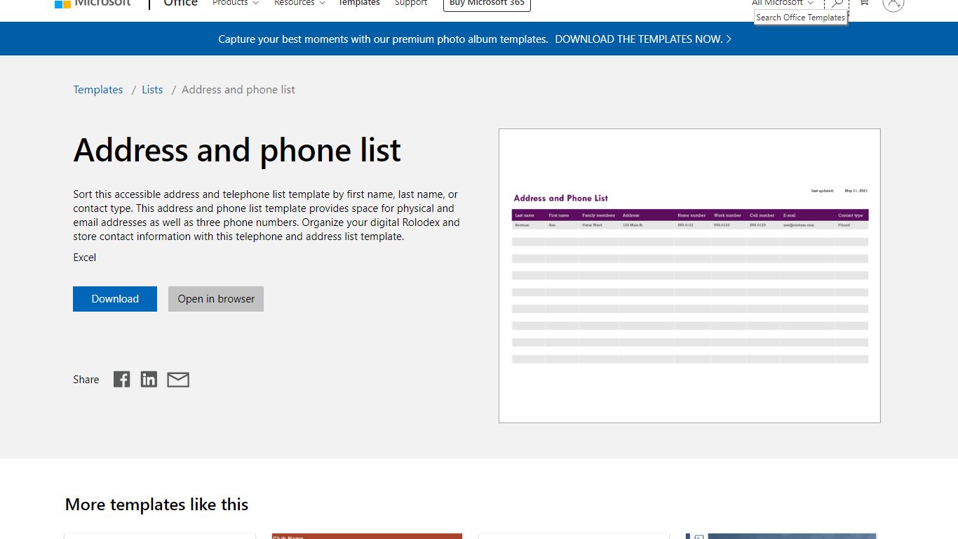 Address and phone list - templates.office.com